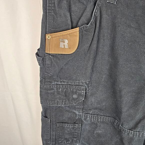 Wrangler RIGGS Workwear Black Utility Cargo Pants 38x32 100% Cotton Rugged Fit - Picture 2 of 6